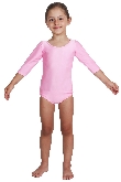 BODY DANZA LYCRA MANICA TRE QUARTI ROSA BABY